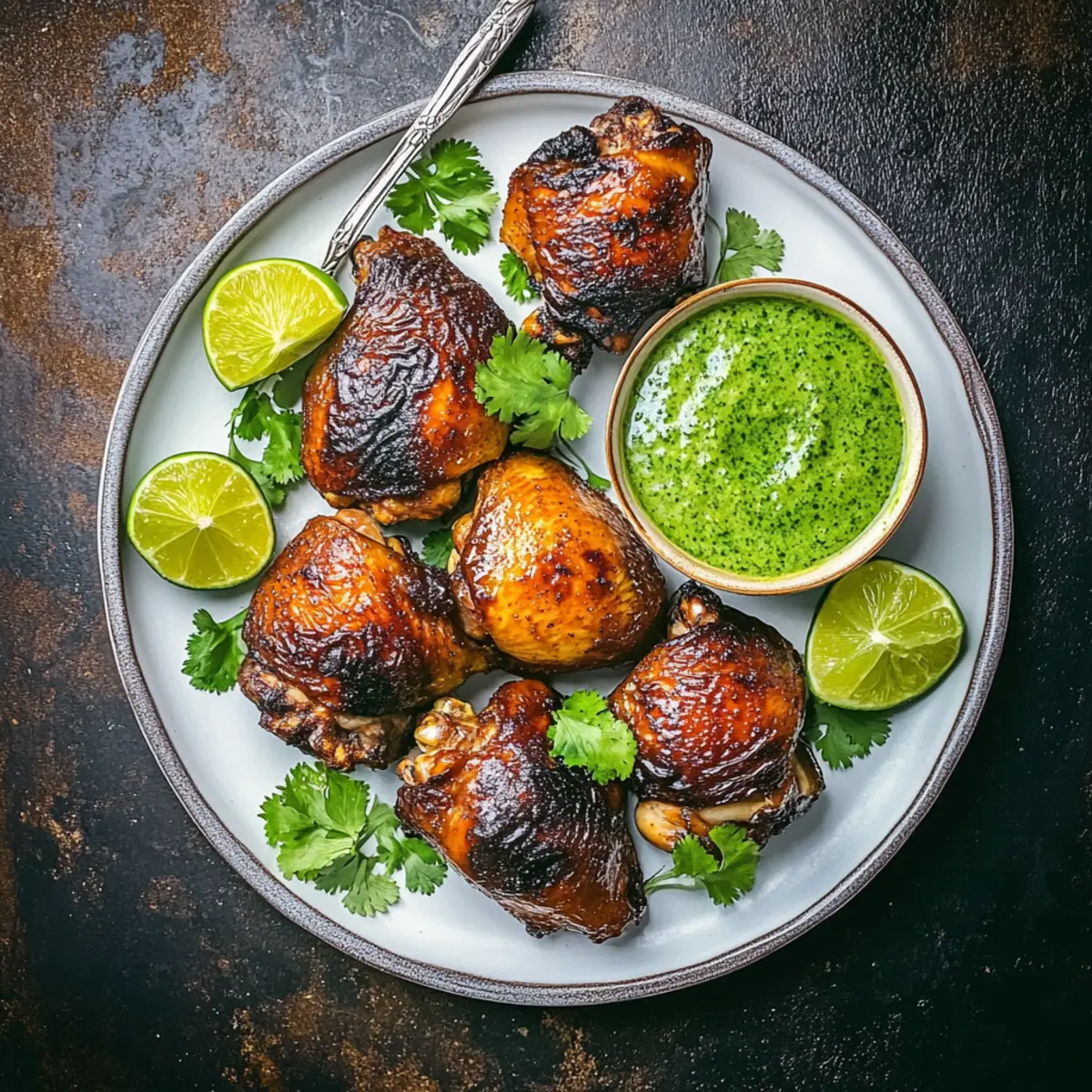 Irresistibly Easy Pollo a la Brasa with Cilantro Sauce