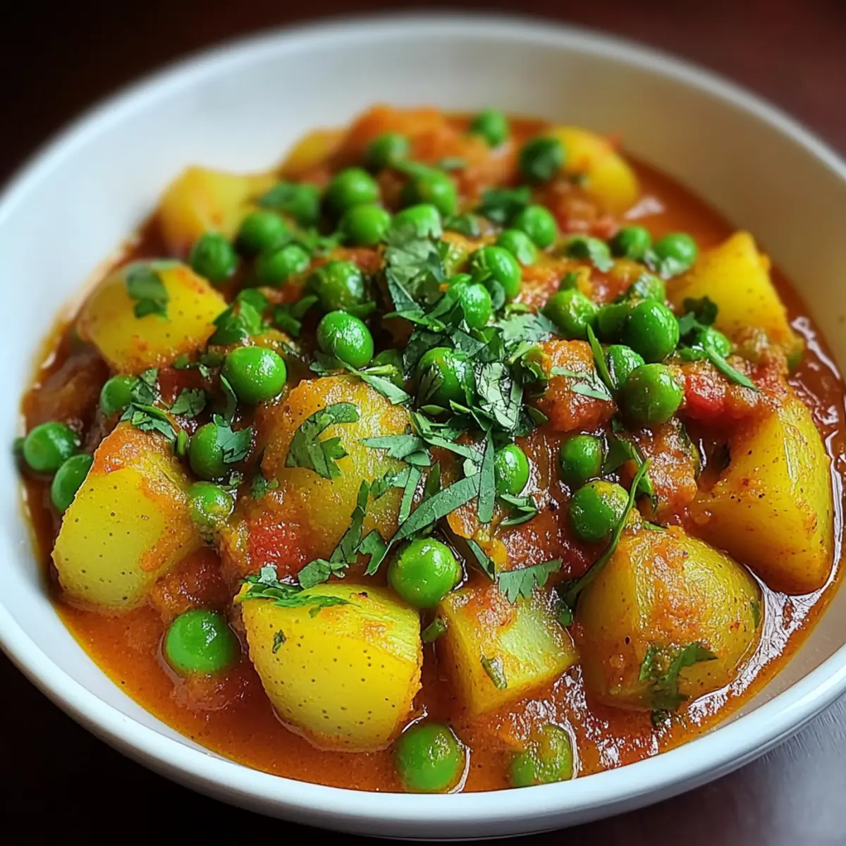 Creamy Potato Curry with Peas for Cozy Comfort Nights
