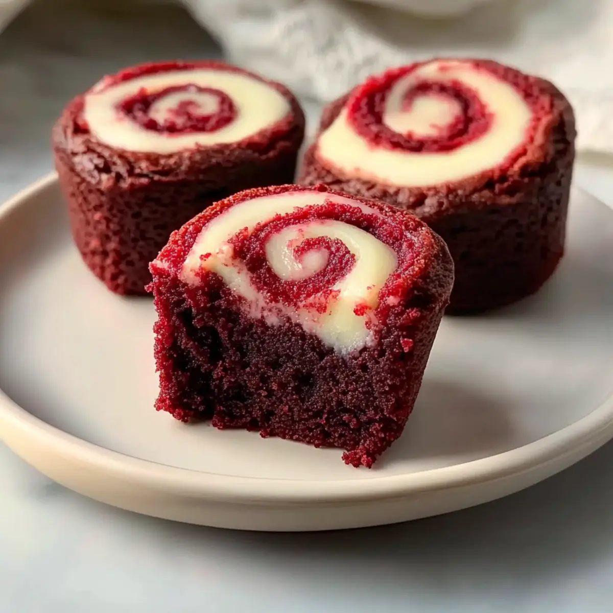 Fudgy Red Velvet Brownie Bites with Cream Cheese Swirl Bliss