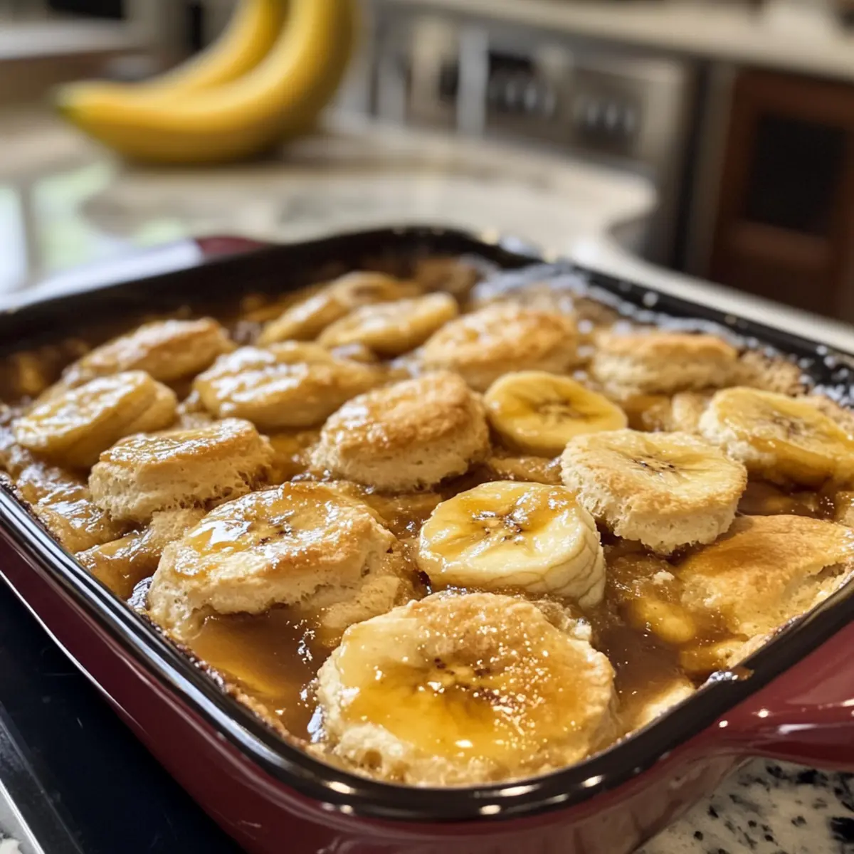 Warm and Comforting Bananas Foster Cobbler Delight