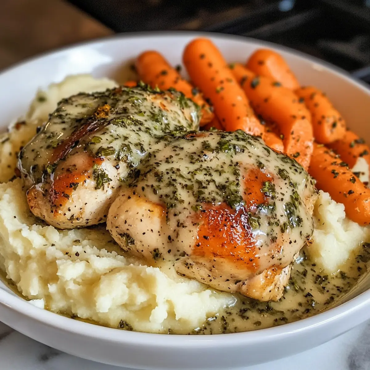 Creamy Herb Chicken with Mashed Potatoes for Easy Comfort