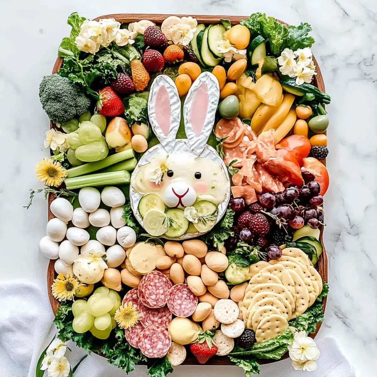 Healthy Easter Bunny Charcuterie Board for Festive Fun