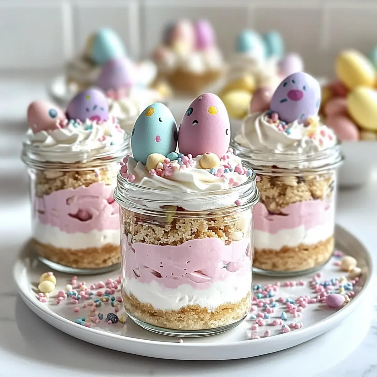 Creamy No-Bake Easter Egg Cheesecake Jars for Spring Fun