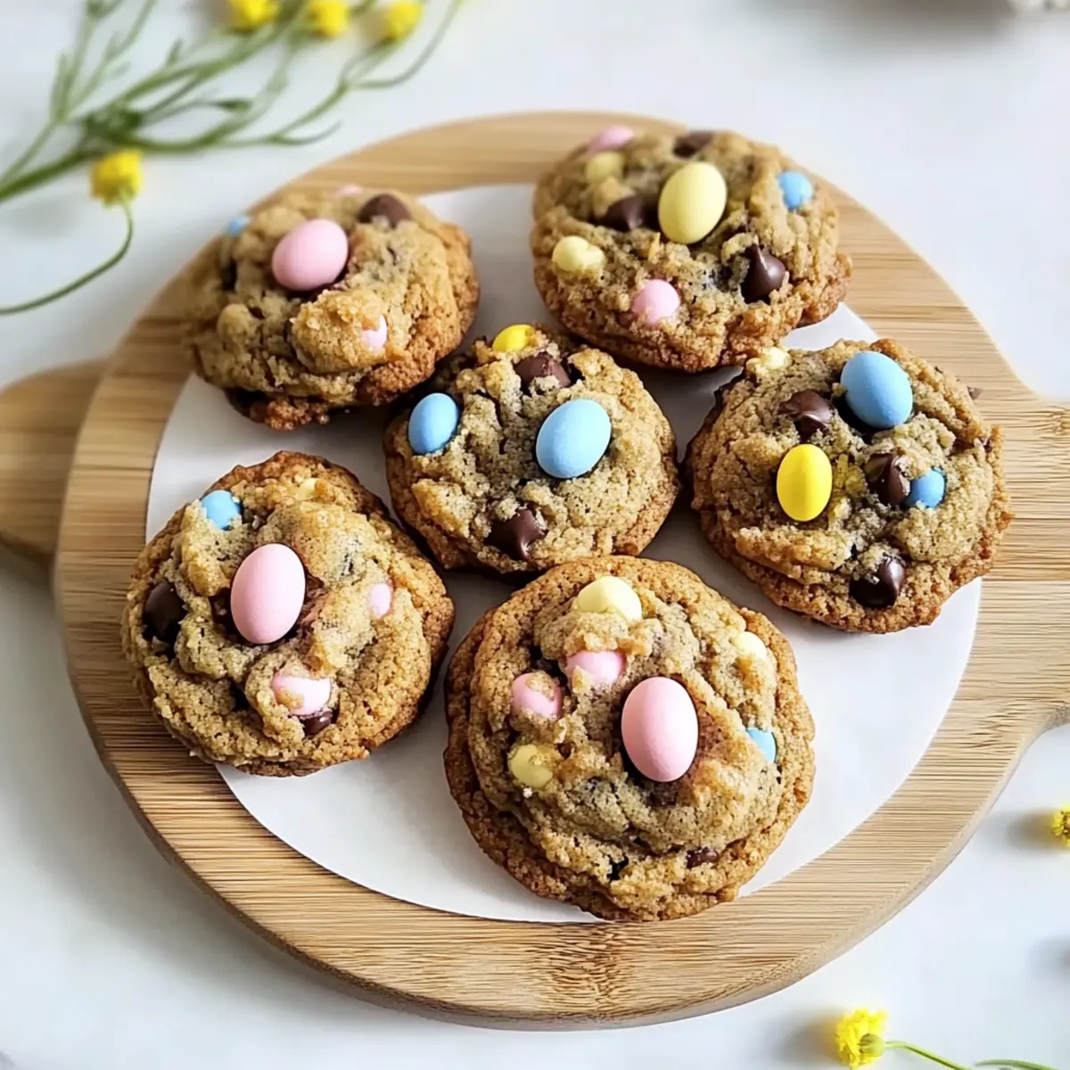Chewy Easter Monster Cookies with Mini Eggs Delight