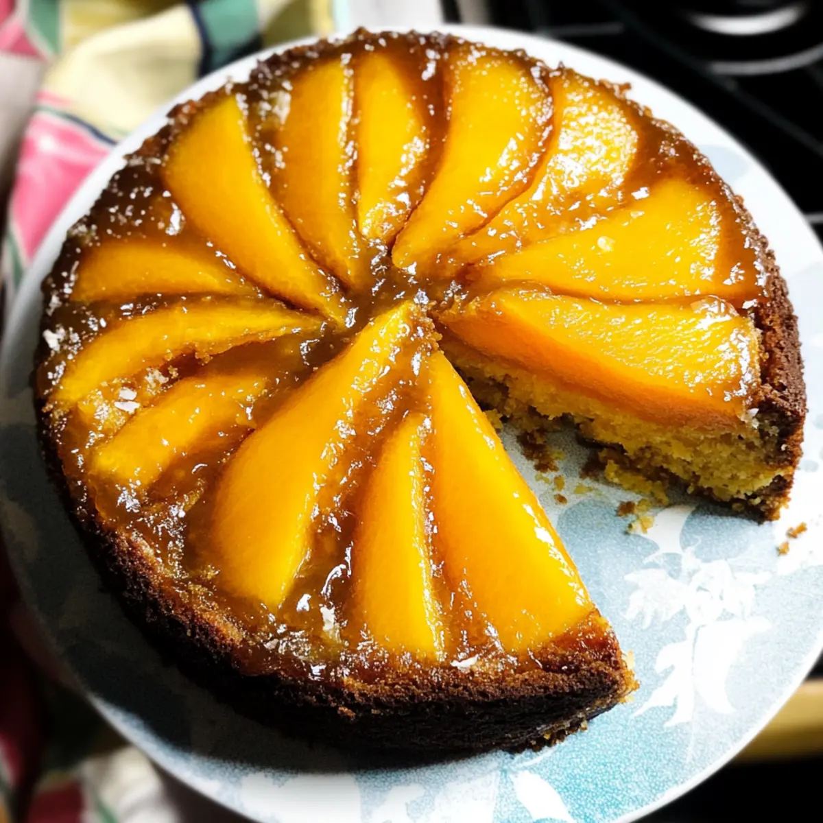 Tropical Mango Upside Down Cake with Coconut Delight