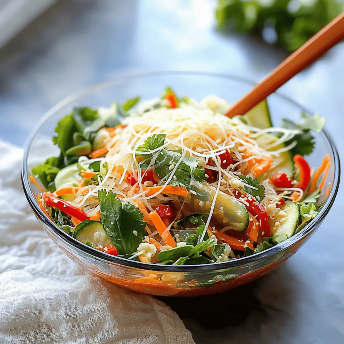Fresh Spring Roll Salad with Spicy Ginger Dressing Delight