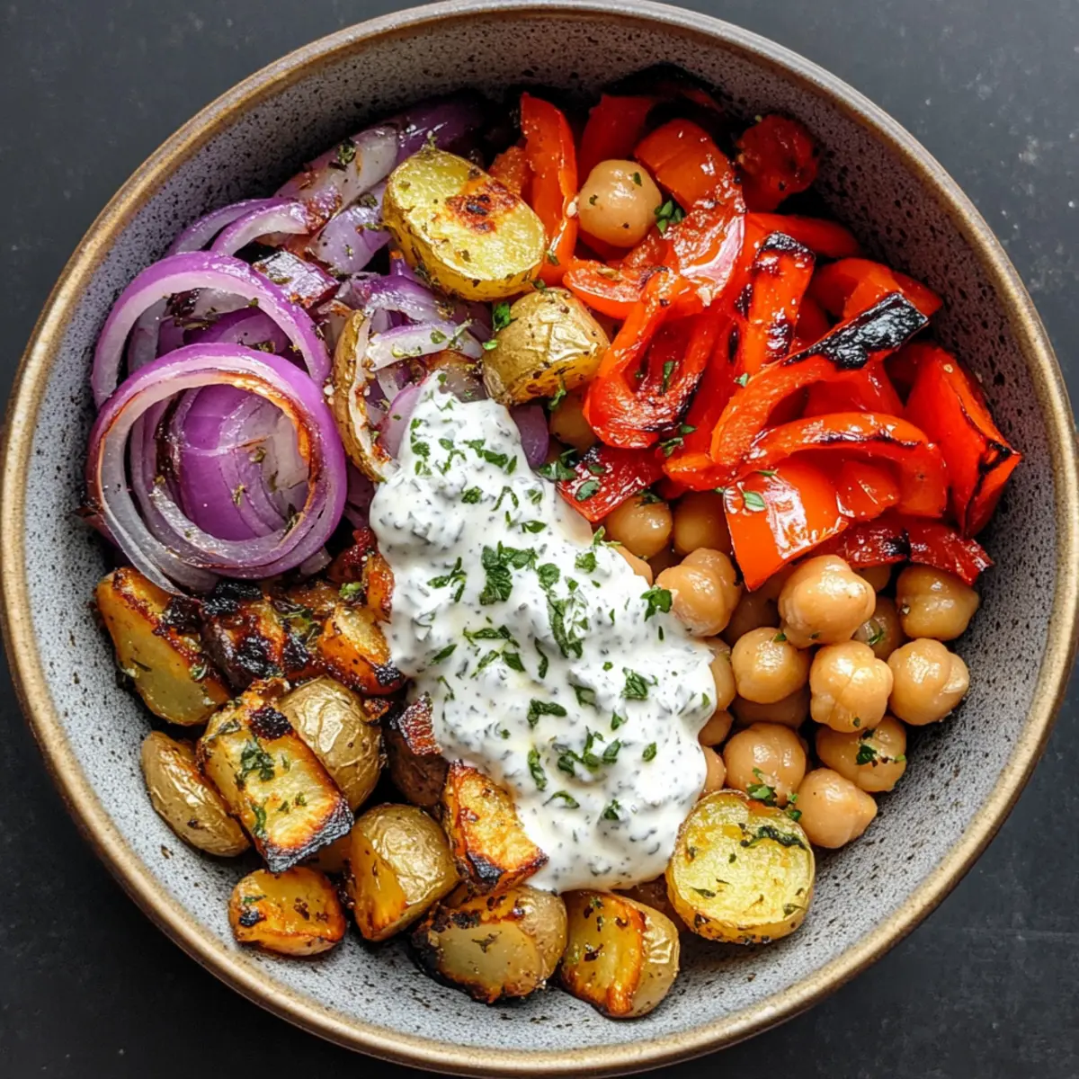 Vegan Mediterranean Roasted Vegetables Bowl for Comfort and Flavor