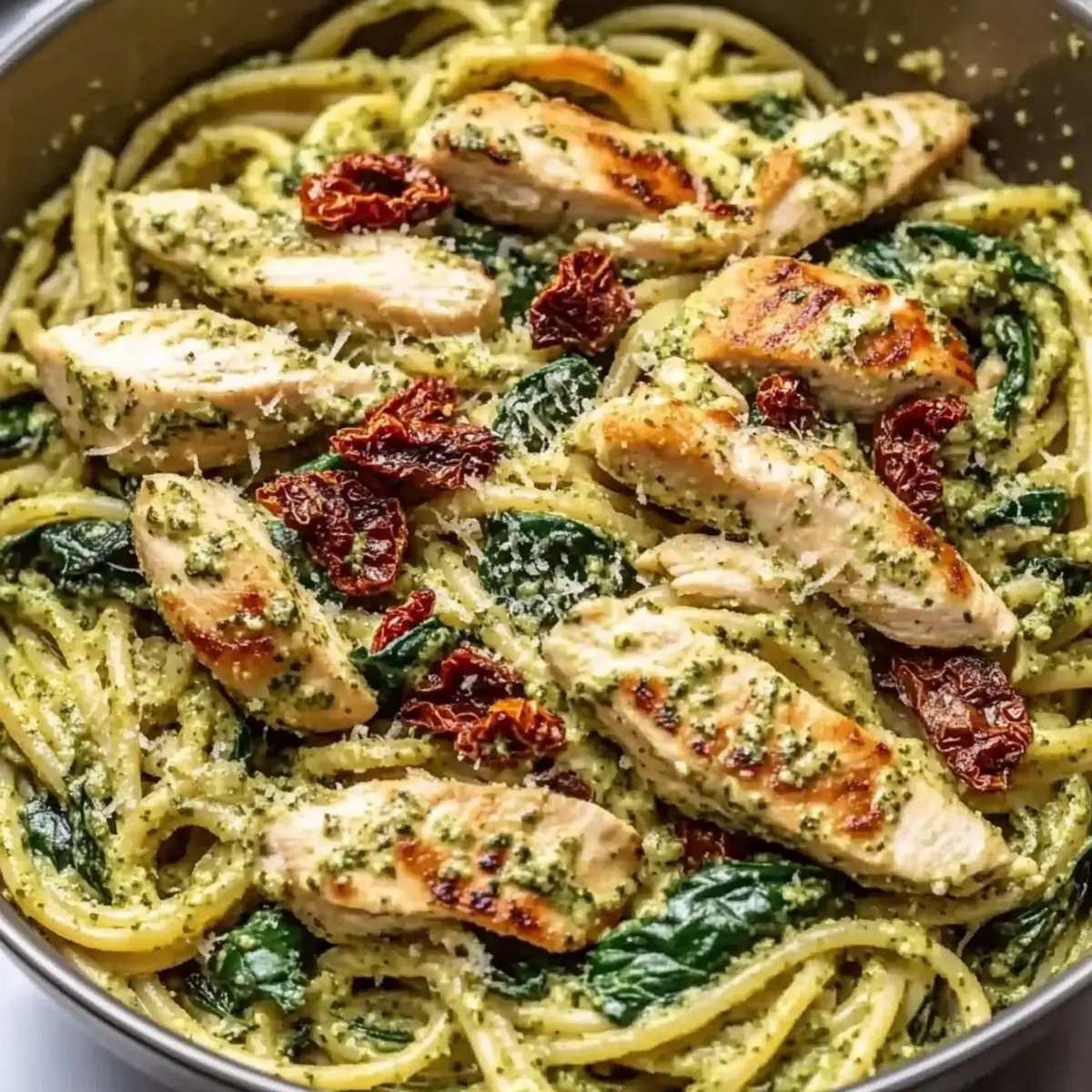 Creamy Chicken Pesto Pasta with Spinach for Cozy Nights