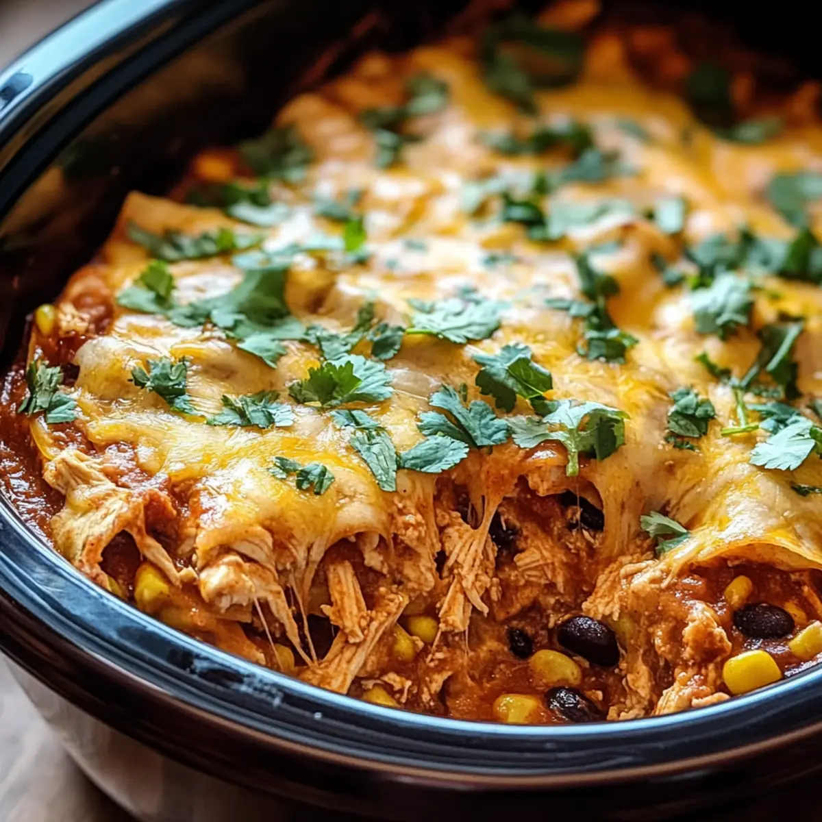 Easy Crockpot Chicken Enchilada Casserole for Cozy Nights