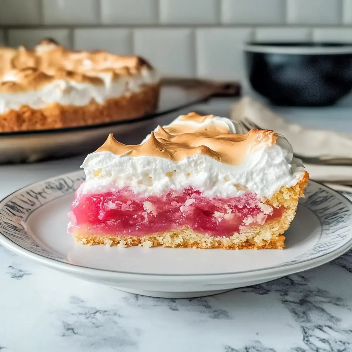 Delicious Dutch Rhubarb Cake with Light Meringue Magic