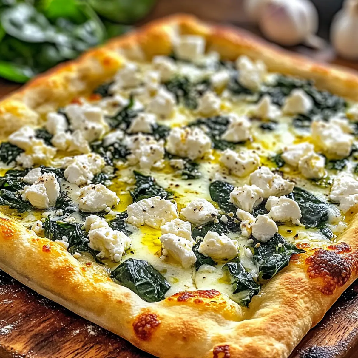 Savory Greek Roasted Garlic Spinach White Pizza Recipe
