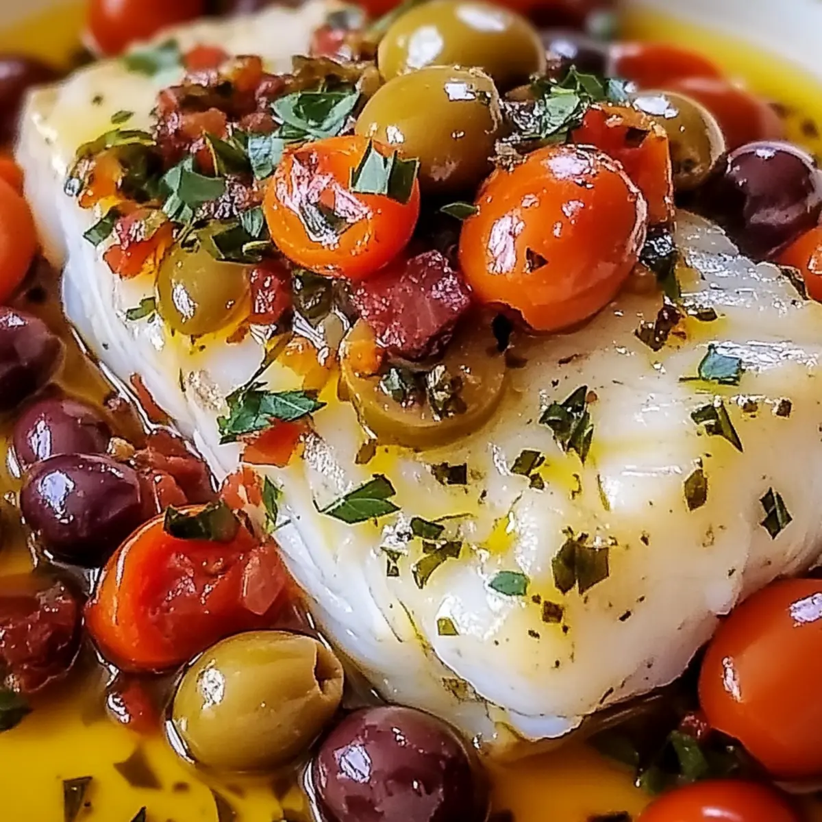 Mediterranean Baked Cod with Olives for a Quick Flavor Boost