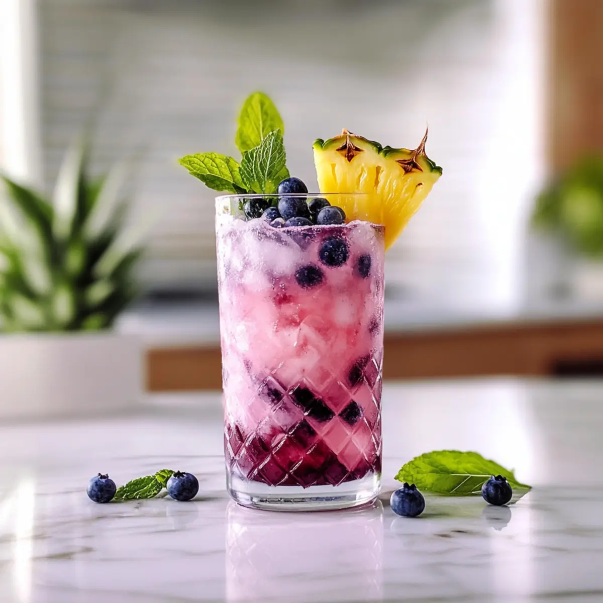 Tropical Blueberry Smash Cocktail That Dances on Your Tastebuds
