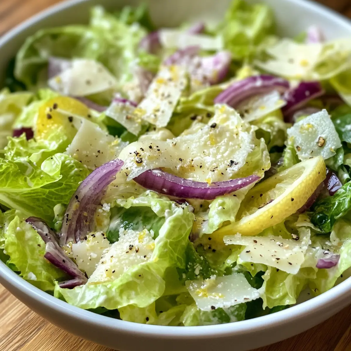 Zesty Lemon Parmesan Lettuce Salad Ready in 5 Minutes