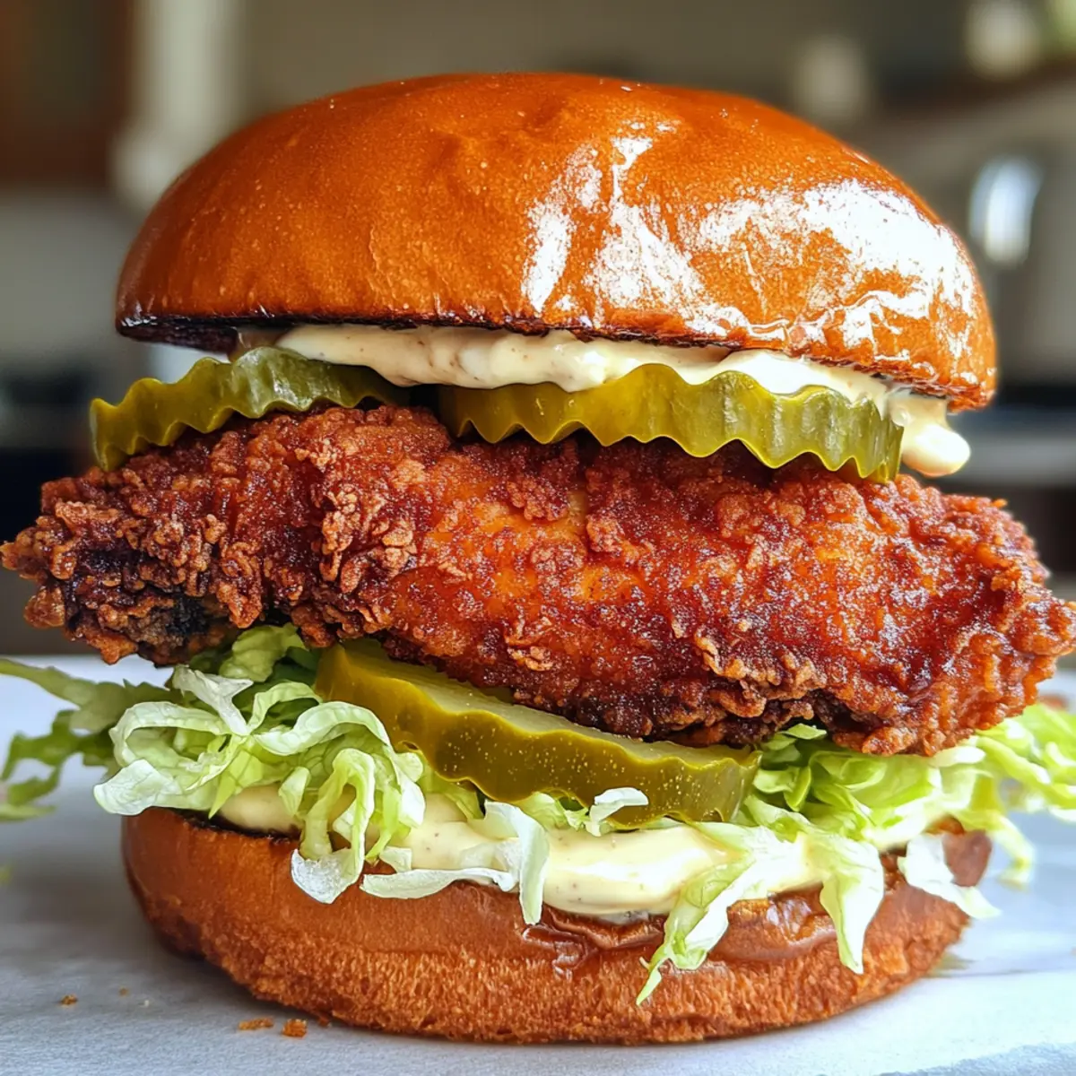 Baked Nashville Hot Chicken Sandwich with Honey Delight
