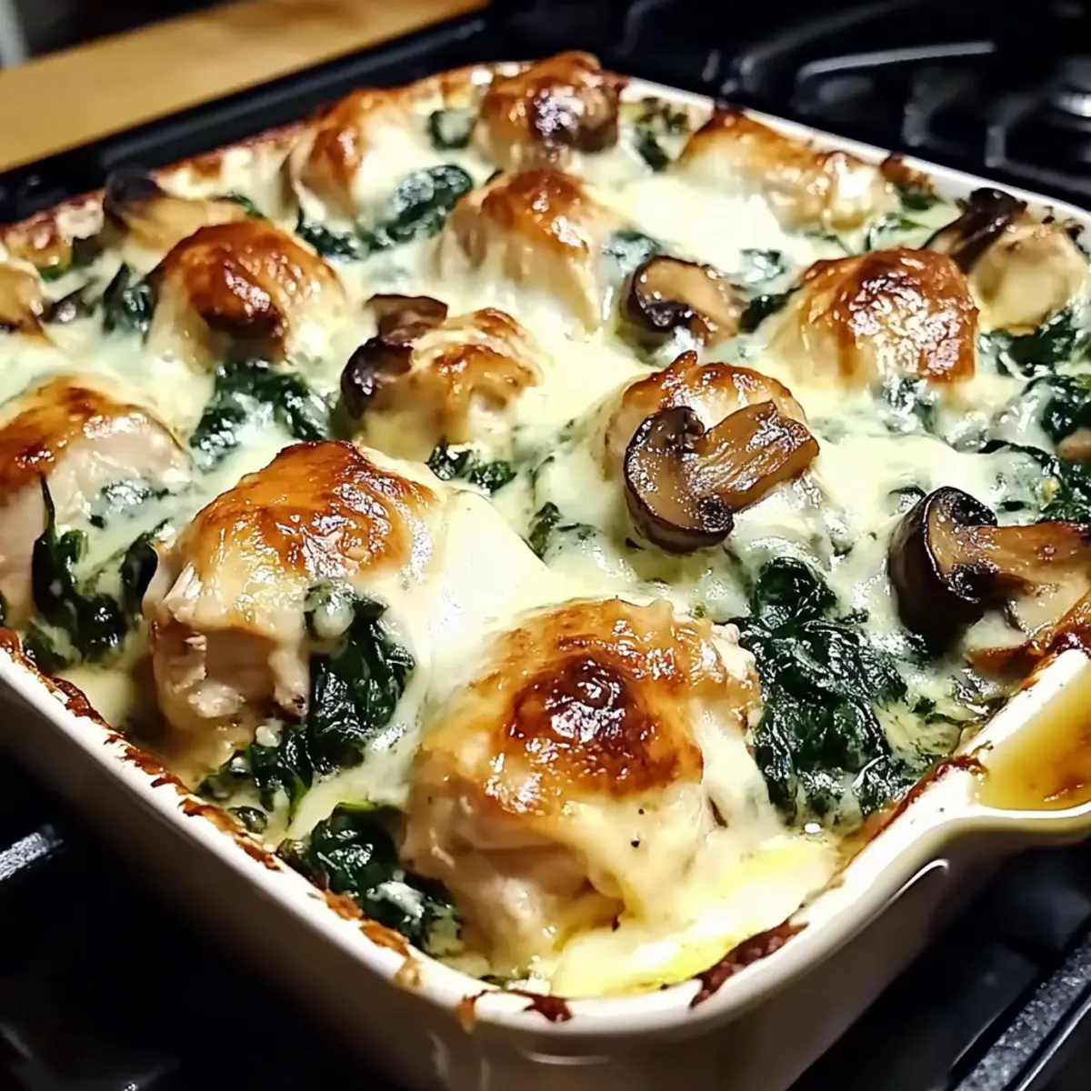 Creamy Chicken Spinach Mushroom Casserole for Comforting Nights