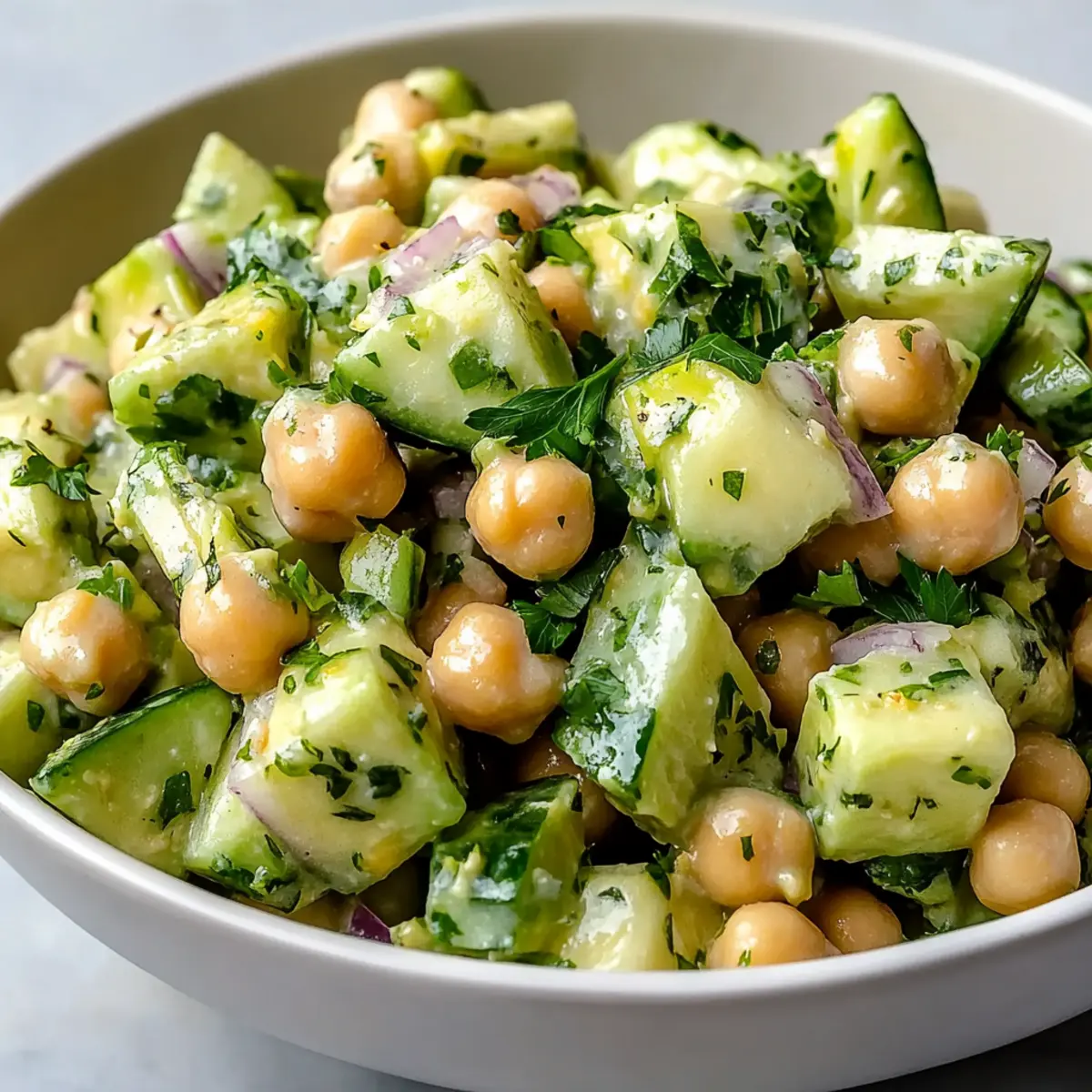 Chickpea Avocado Cucumber Salad: Refreshing Lemon Twist