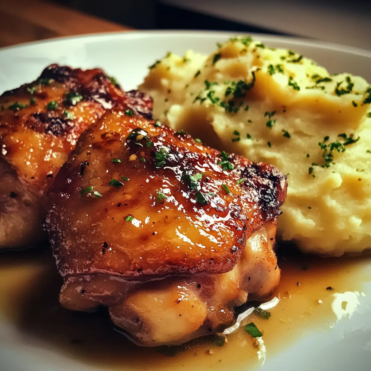 Spicy Chipotle Honey Chicken Thighs with Creamy Gouda Mash