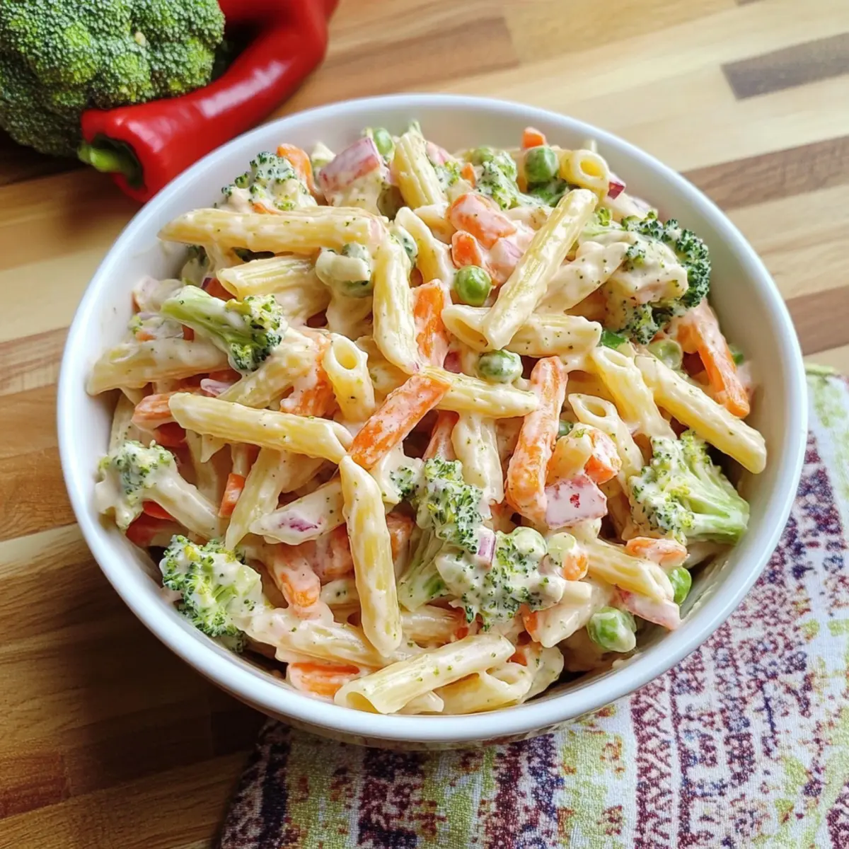 Creamy Primavera Pasta Salad That's Quick and Flavorful