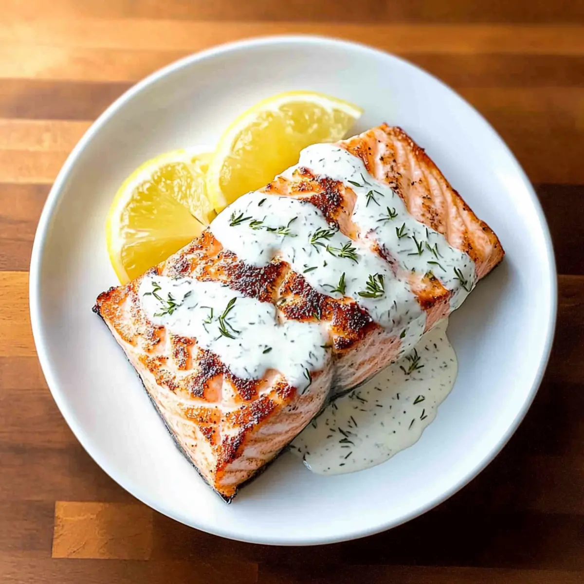 Grilled Salmon with Sour Cream: Easy Delight for Two