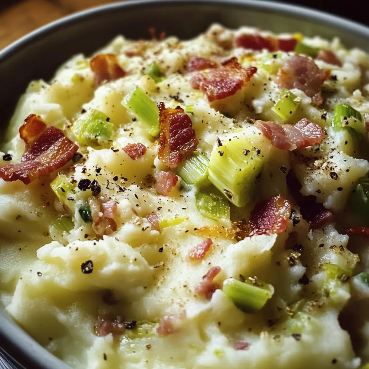 Creamy Irish Colcannon with Bacon and Leeks Delight