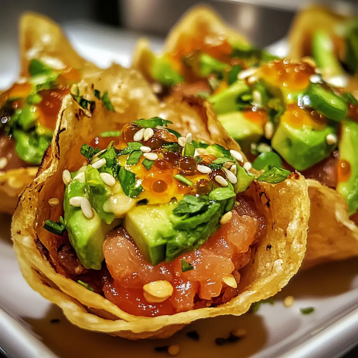 Spicy Tuna Tartare Wonton Tacos for a Bold Flavor Adventure