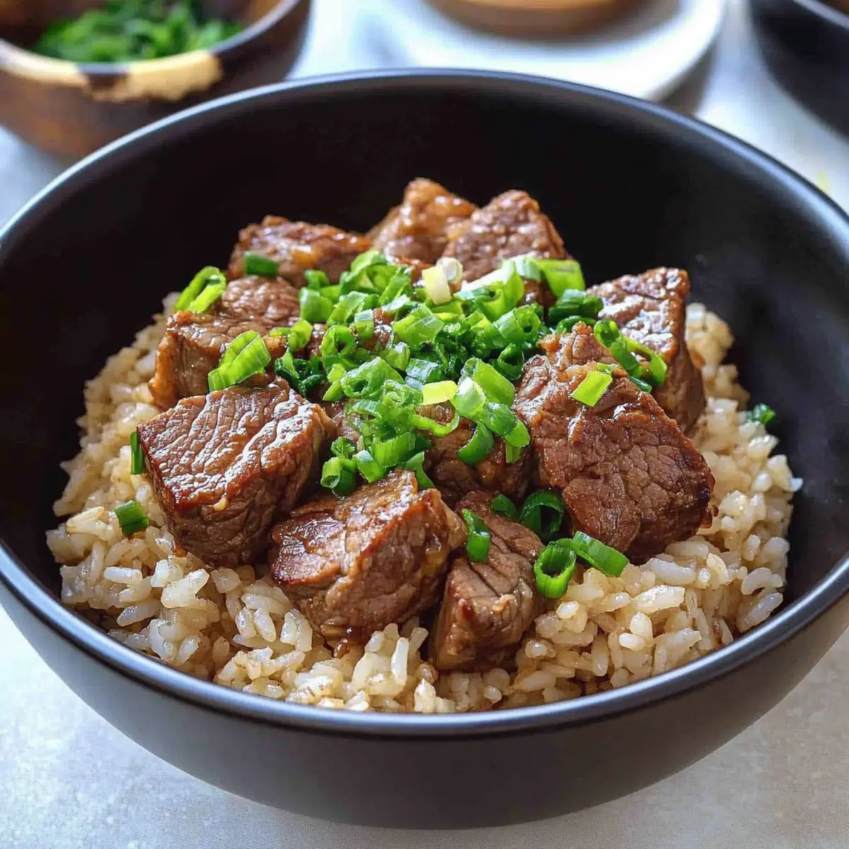Savory Steak and Rice Bowl: A Quick Japanese Delight
