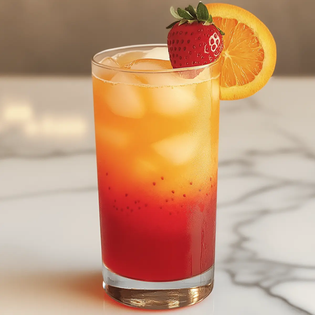 Vibrant Strawberry Sunrise Mocktail to Refresh Your Day