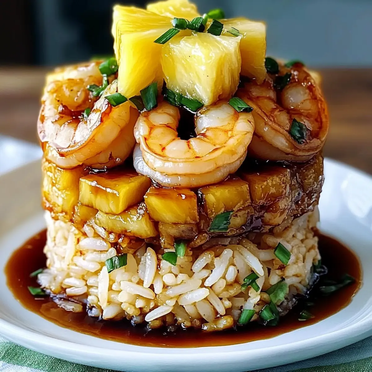 Teriyaki Shrimp and Pineapple Rice Stack for Ultimate Flavor