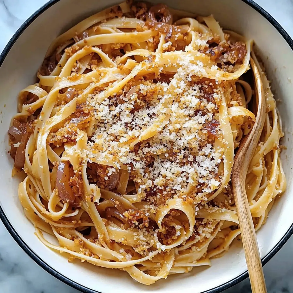 Balsamic Onion Tagliatelle: Comforting Pasta Delight
