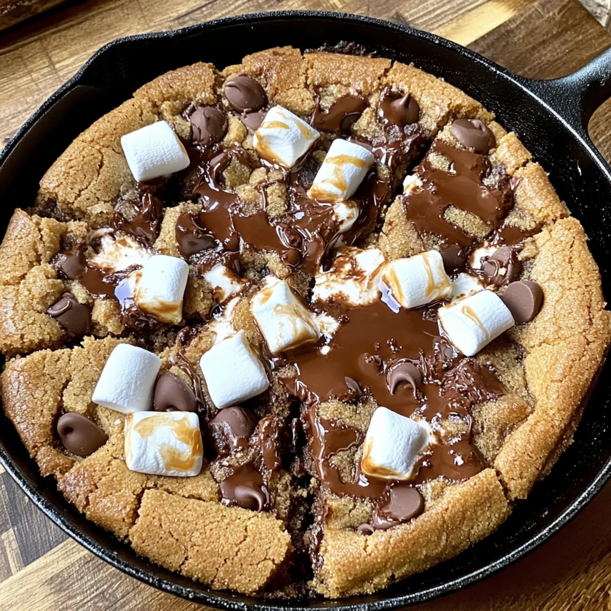 Brown Butter S’mores Chocolate Chip Cookie Skillet Bliss