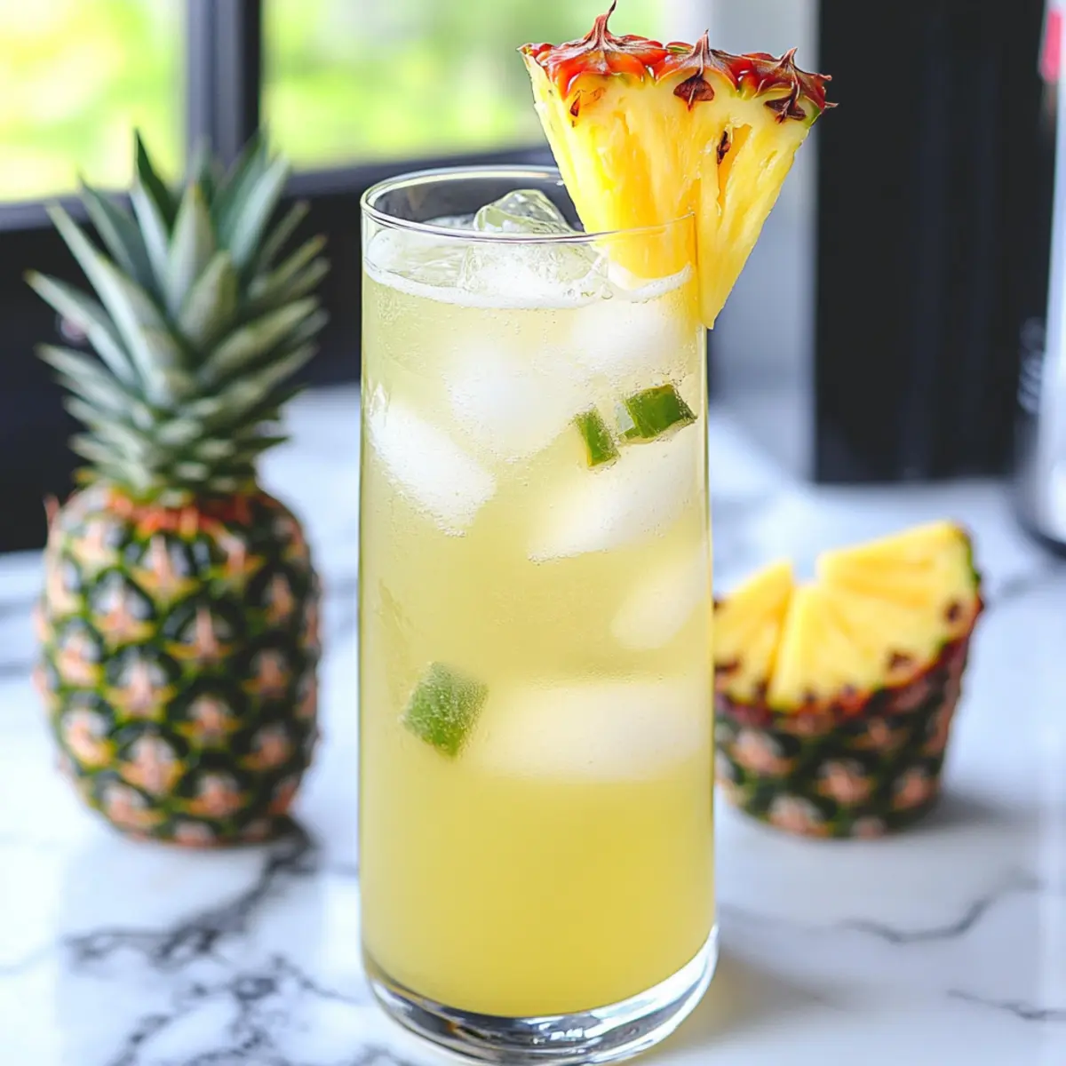 Pineapple-Infused Fruity Green Tea Spritzer for Summer Refreshment