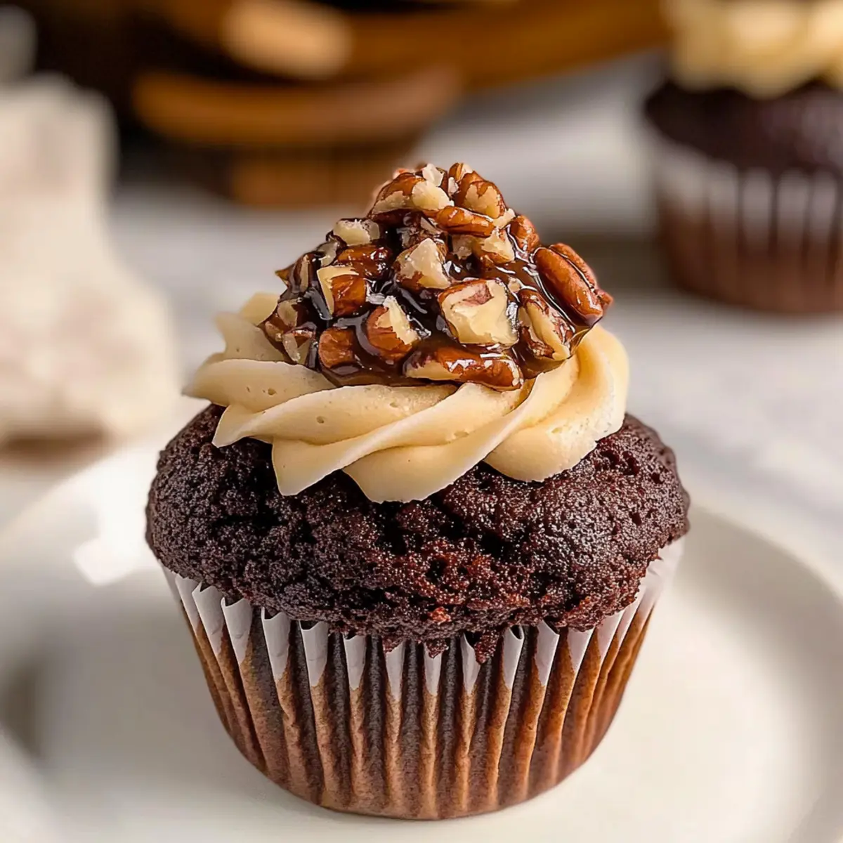 German Chocolate Cupcakes with Irresistible Coconut Filling