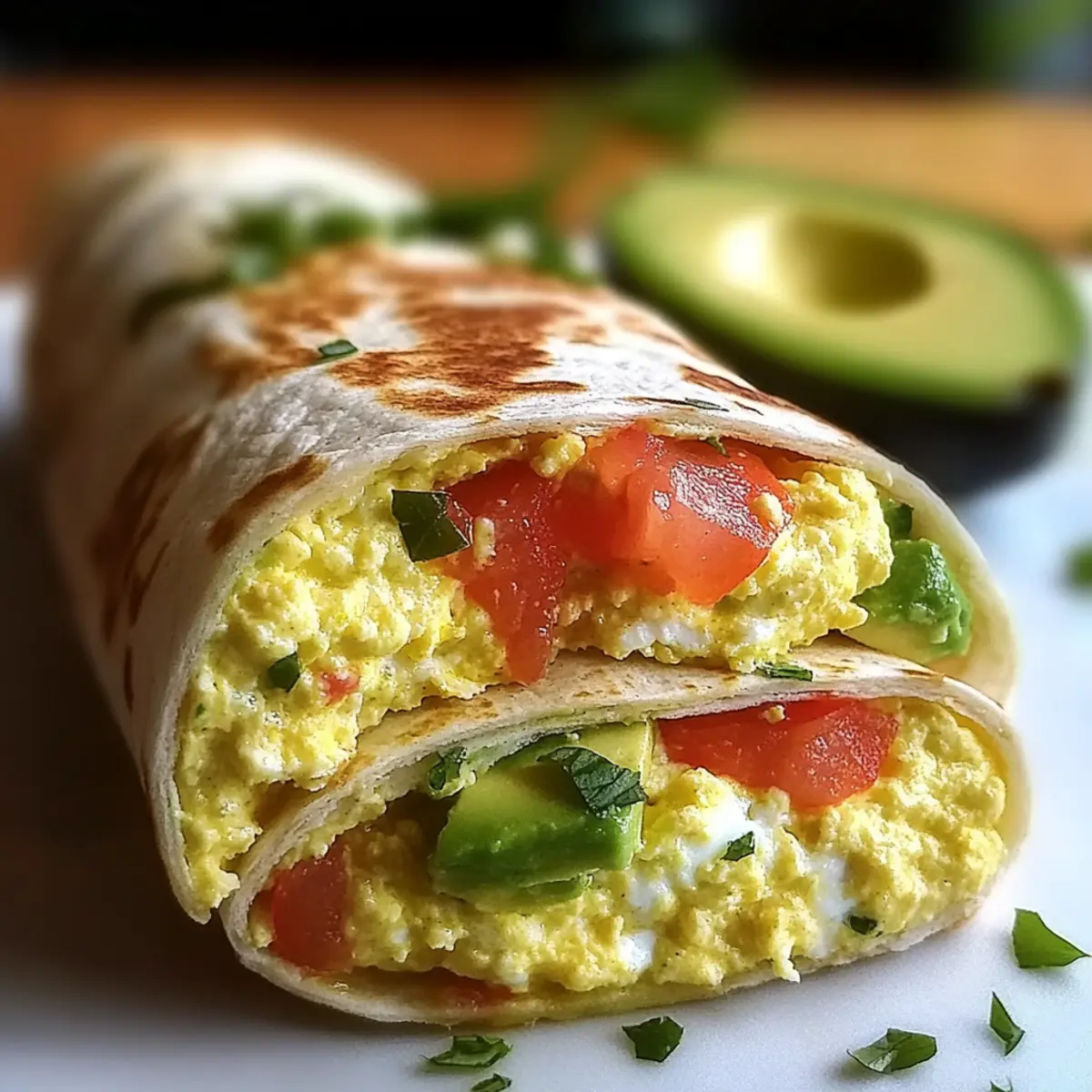 High-Protein Breakfast Wrap with Cottage Cheese and Avocado