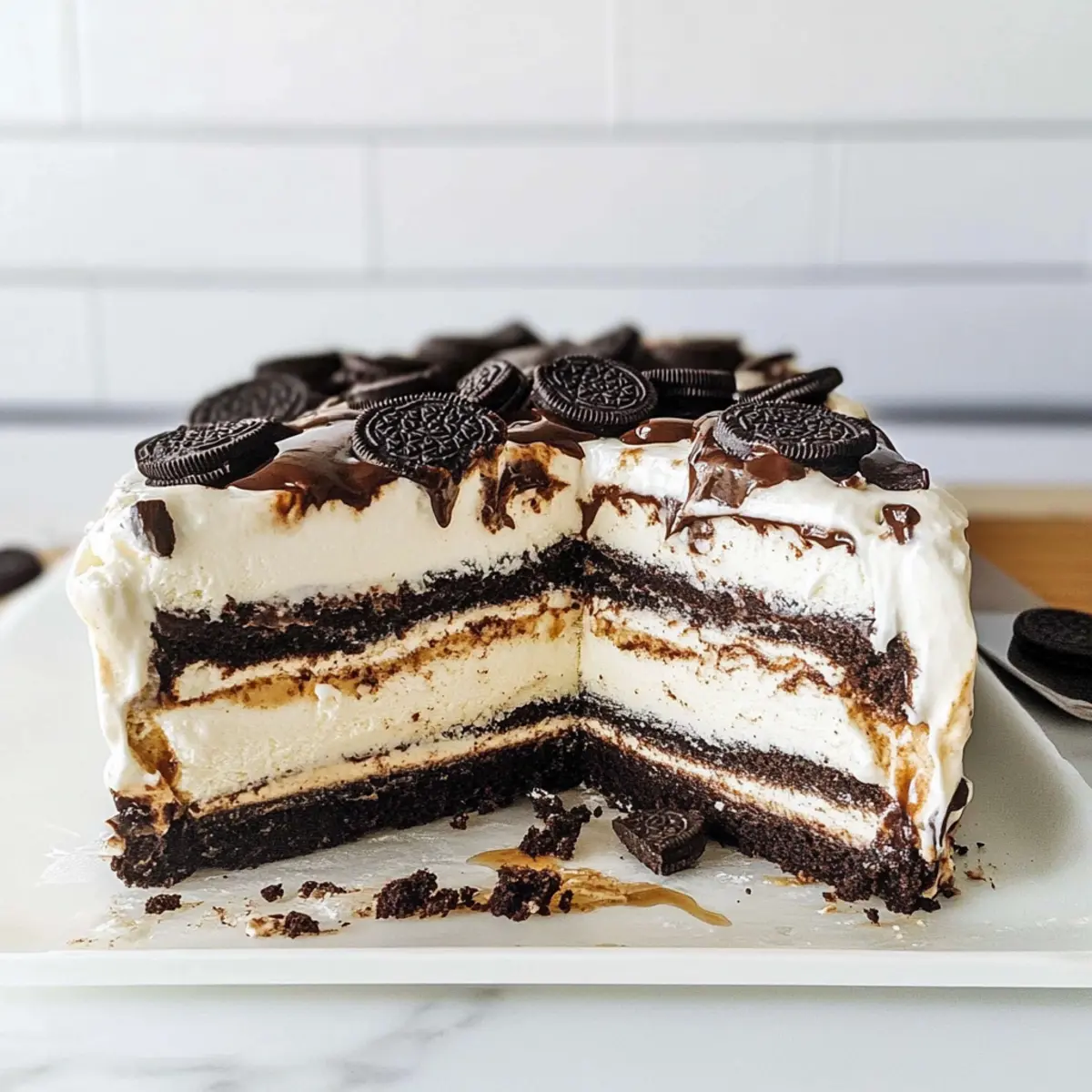 Delicious No-Bake Ice Cream Sandwich Dessert Cake for Summer Fun