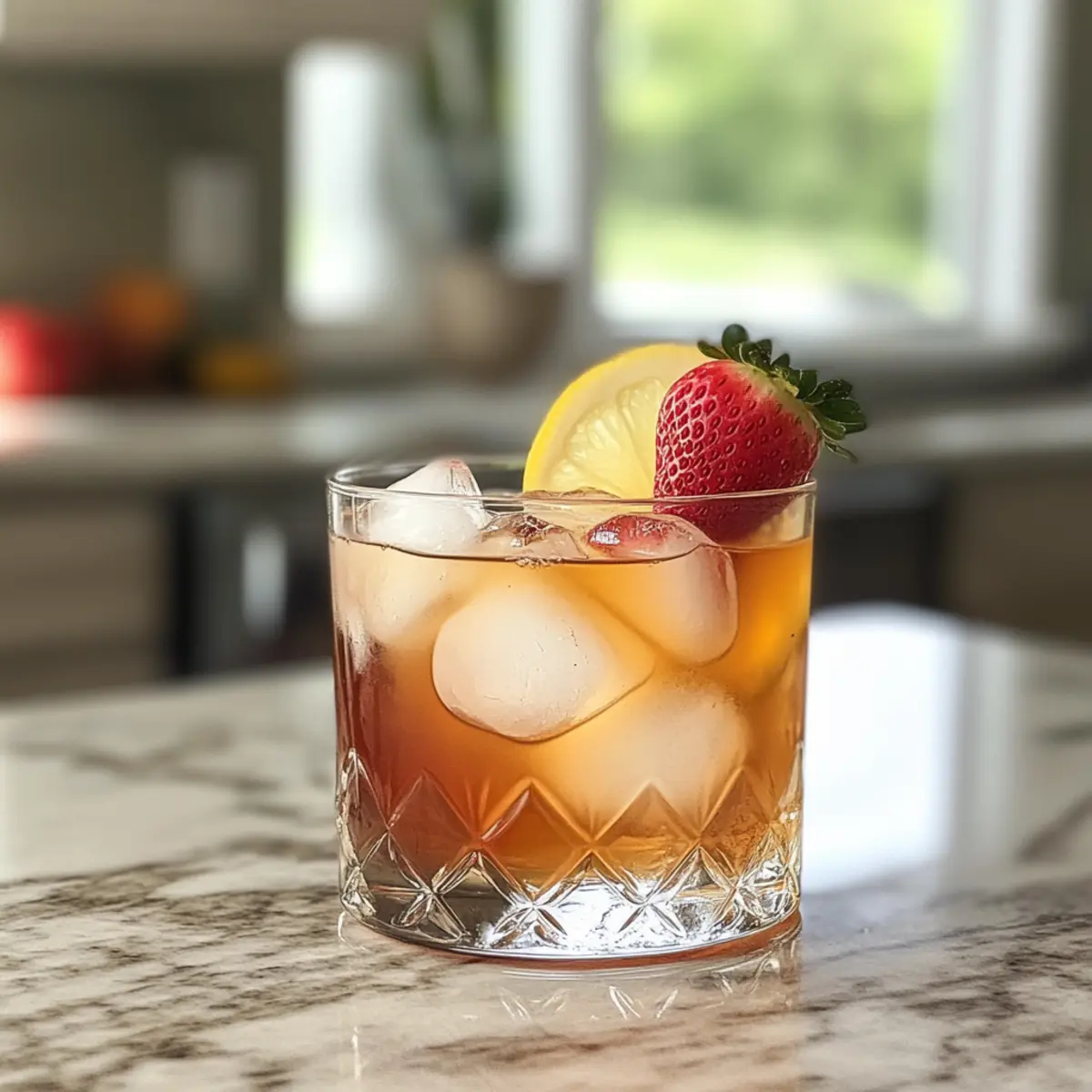 Sun-Kissed Sipper: Refreshing Strawberry Whiskey Cocktail
