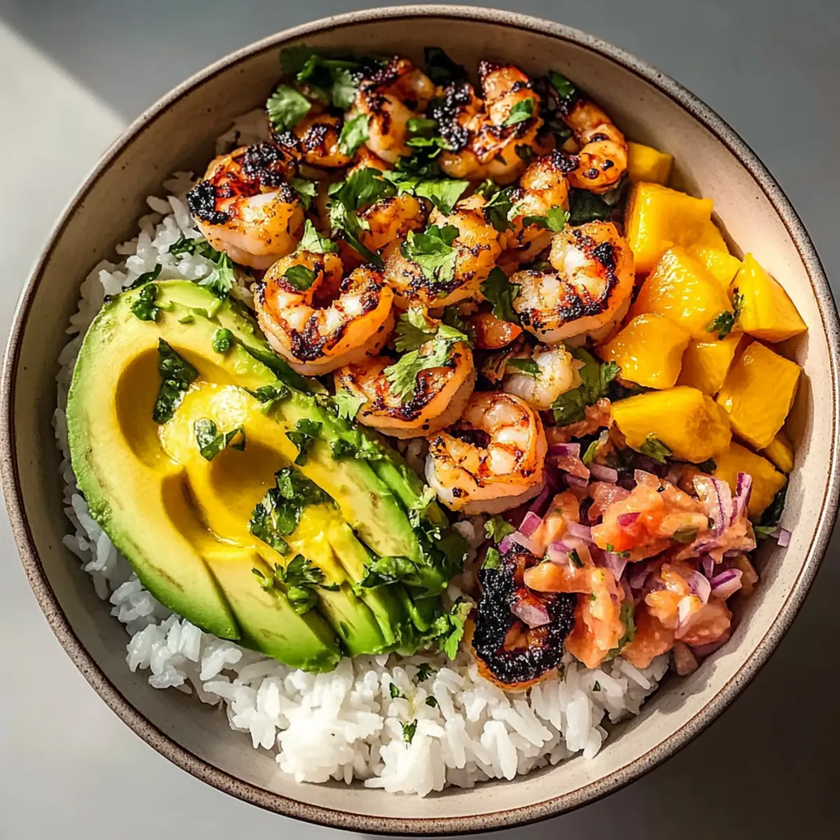 Charred Shrimp and Avocado Bowl for a Tropical Taste Adventure
