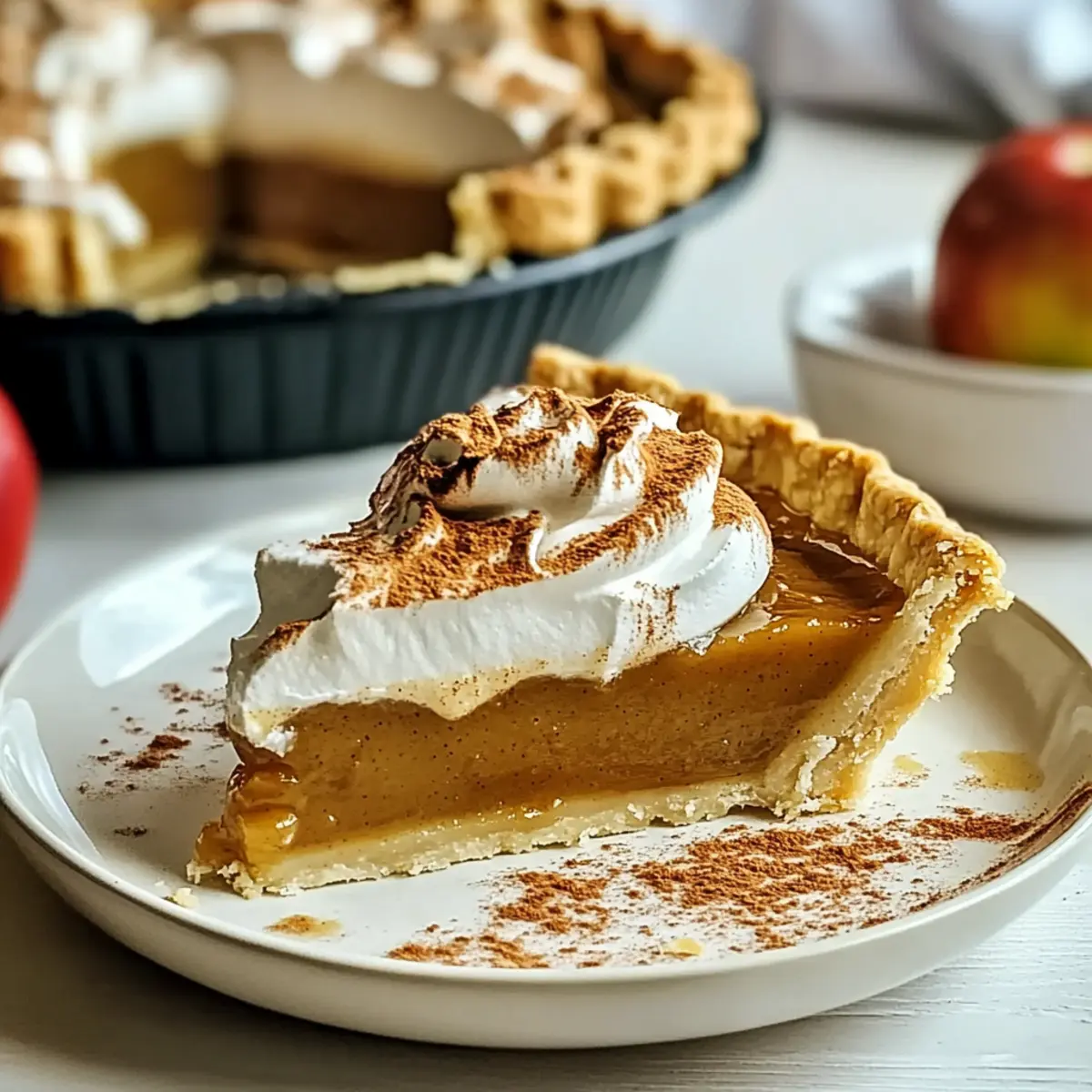 Silky Apple Butter Pie with Cinnamon Whipped Cream Delight