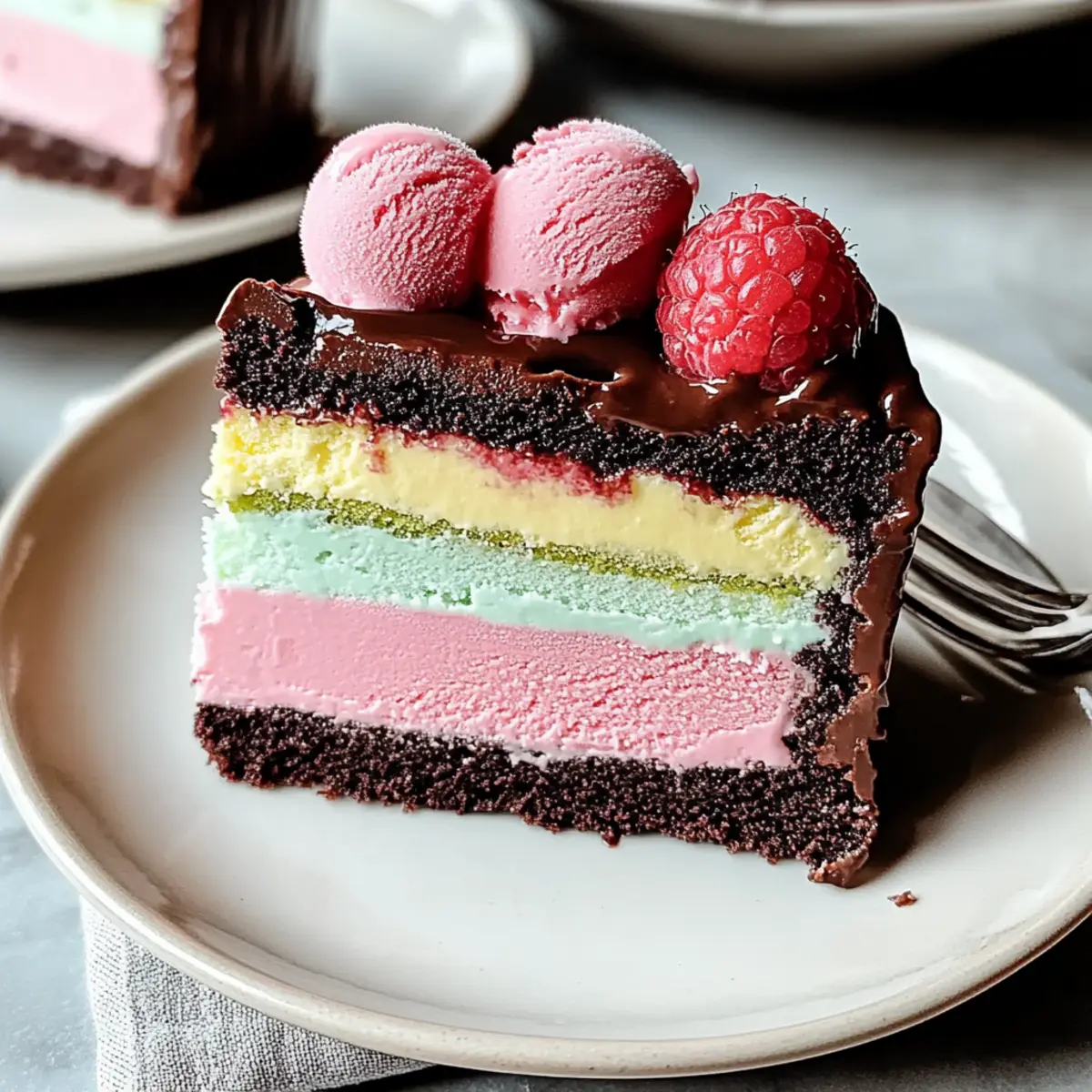 Colorful Layered Homemade Ice Cream Cake for Summer Bliss