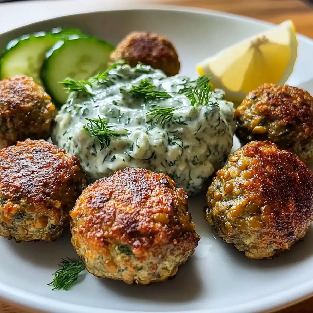 Baked Lentil Meatballs with Tzatziki: A Healthy Twist!