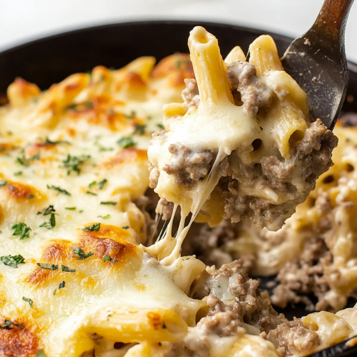 Cheesy Ground Beef Alfredo Bake That’s Pure Comfort Bliss