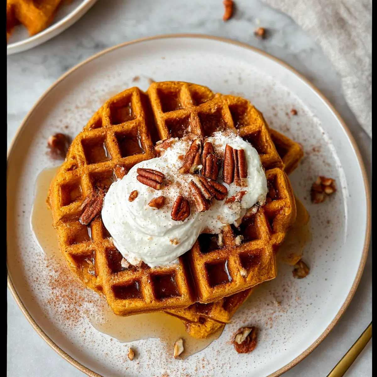 Fluffy Pumpkin Waffles That Will Brighten Your Mornings