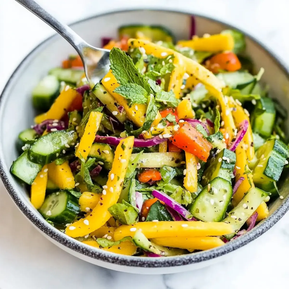 Crisp Mango Cucumber Summer Slaw Ready in Just 15 Minutes