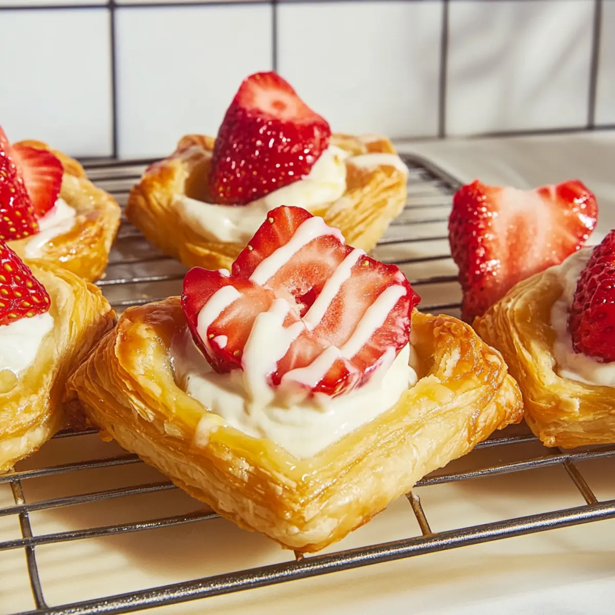 Flaky Strawberry Danish with Creamy Lemon Delight